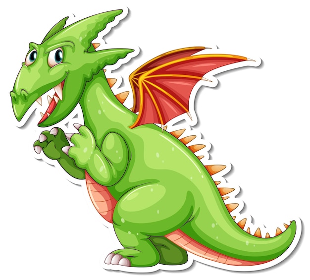 Free vector fantasy dragon cartoon character sticker