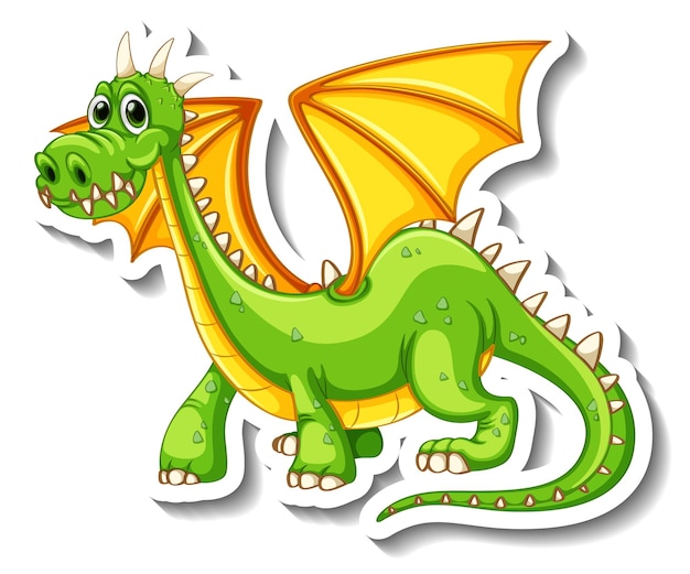 Fantasy dragon cartoon character sticker