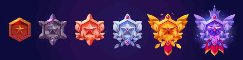 Free vector fantasy hexagon frames of game avatars