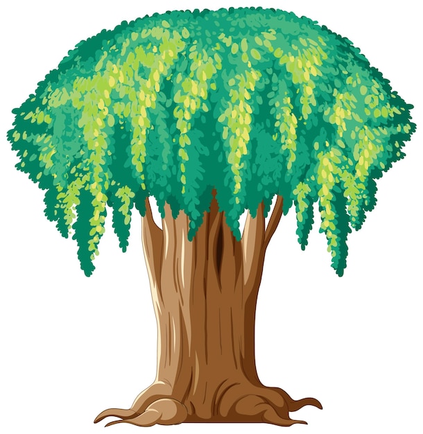 Бесплатное векторное изображение Огромное дерево фэнтези на белом фоне