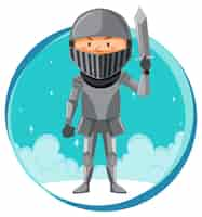 Free vector fantasy knight character on white background