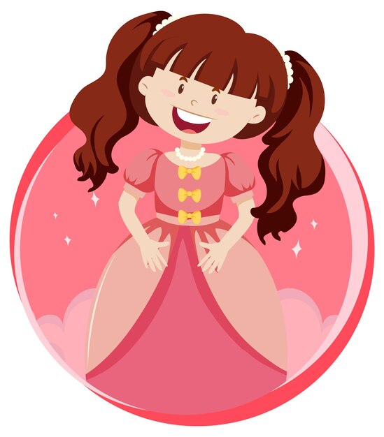 Free vector fantasy princess character on white background