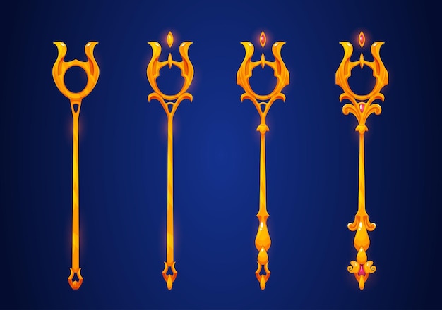 Fantasy scepter for game level rank ui design