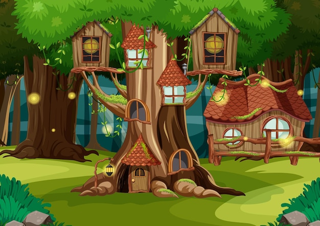 숲 속의 판타지 트리 하우스