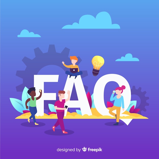 Бесплатное векторное изображение faq концепция фон