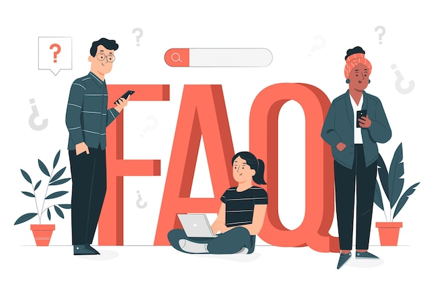 Illustrazione di concetto di faq