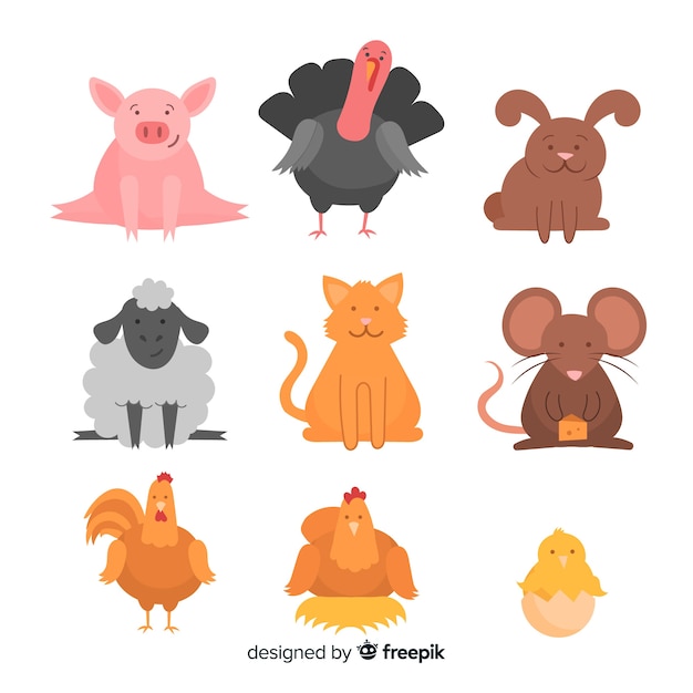 Free vector farm animal collection