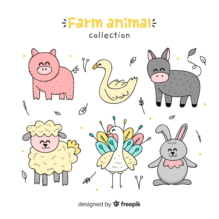Free Vector farm animal collection