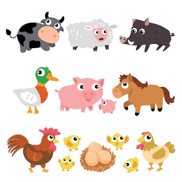 無料Vector 農場の動物コレクション