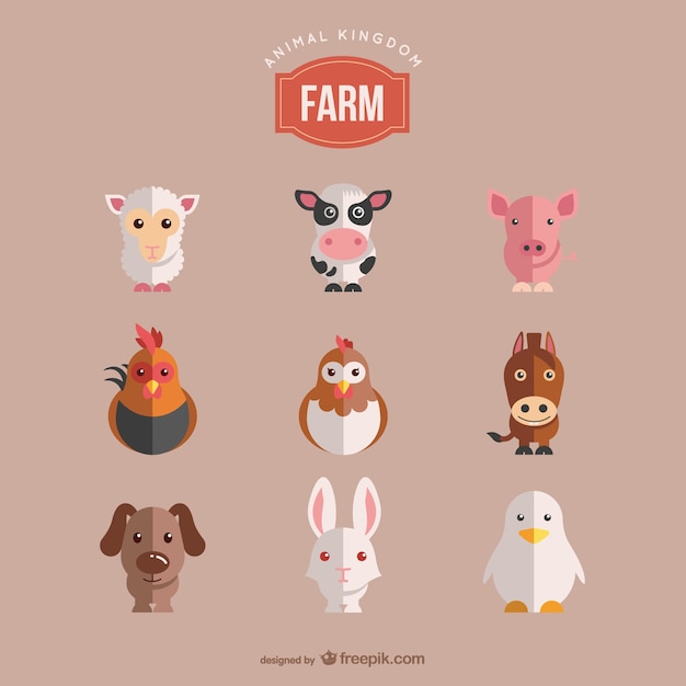 Free vector farm animals set