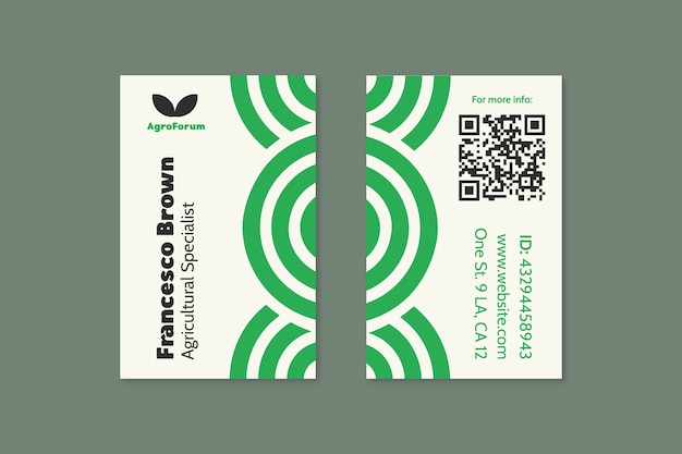 Free vector farm  business card template