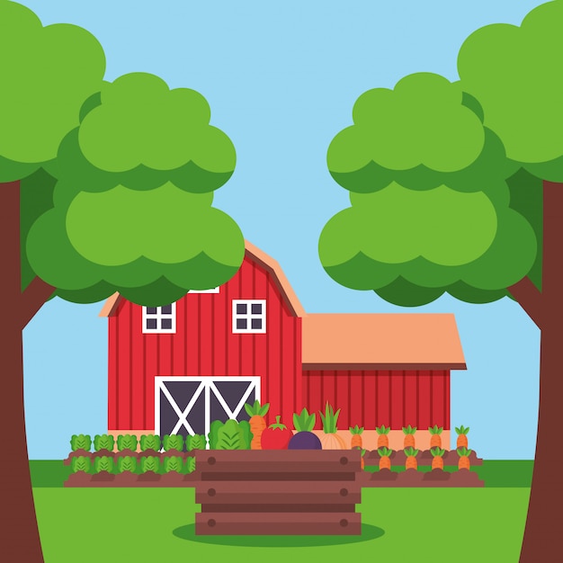 Free vector farm fresh cartoon