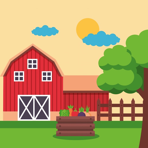 Free vector farm fresh cartoon