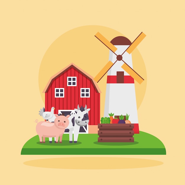 Free vector farm fresh cartoon