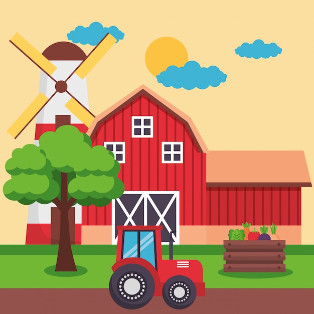 Free vector farm fresh cartoon