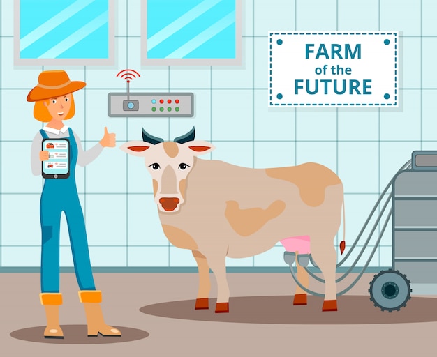 Free vector farm of future illustration