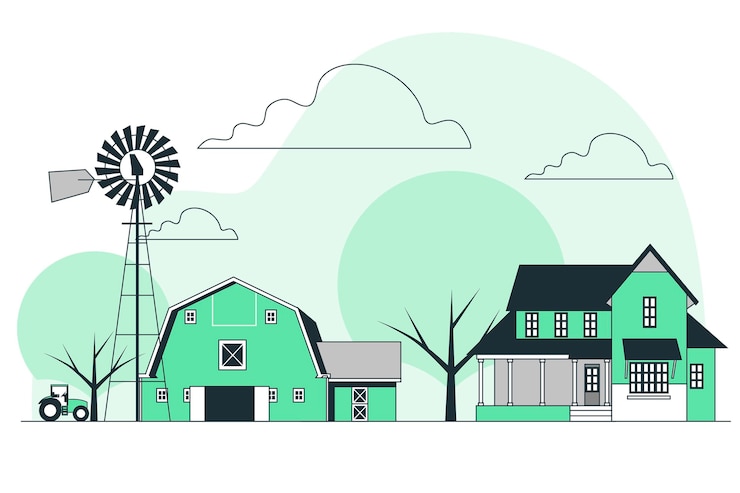 Free Vector farm house concept illustration