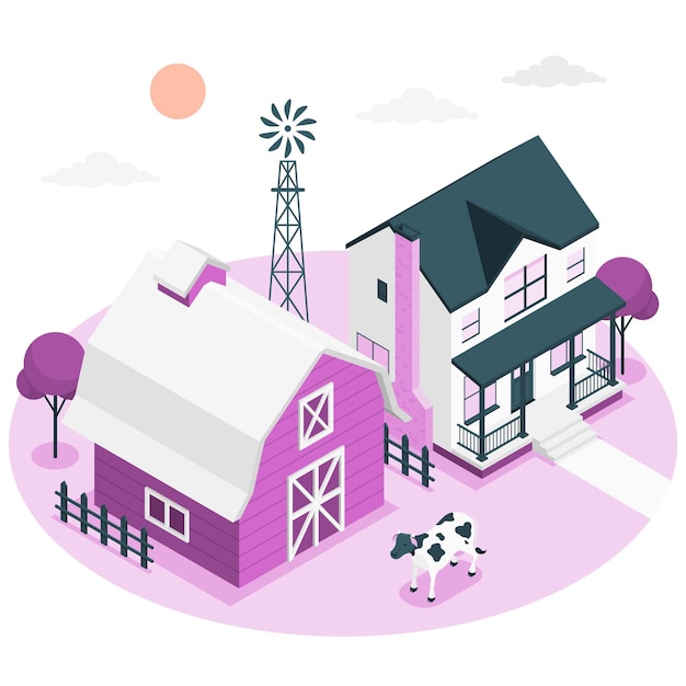 Free vector farm house concept illustration