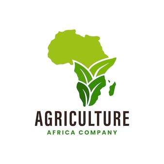 Farm industry of africa logo agriculture with leaf and green concept