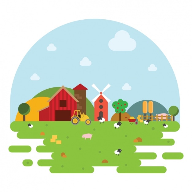 Farm landscape background