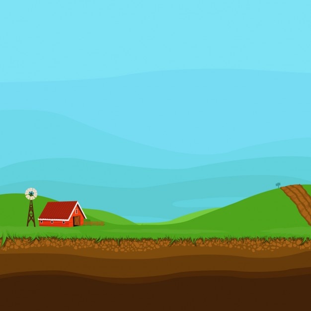 Vettore gratuito illustrazione paesaggio farm