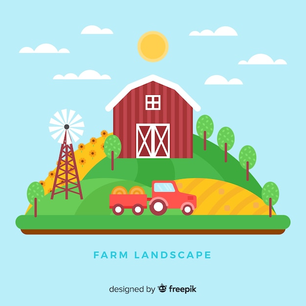 Free vector farm landscape