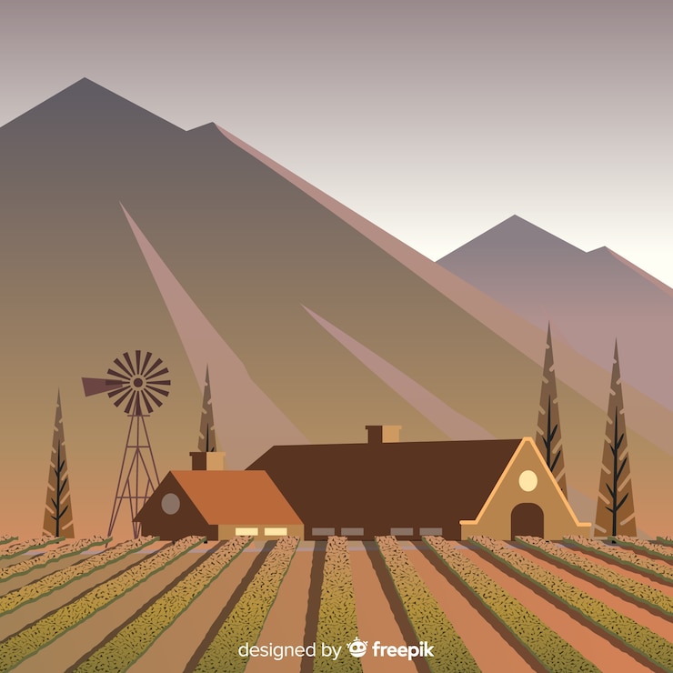 Free Vector farm landscape