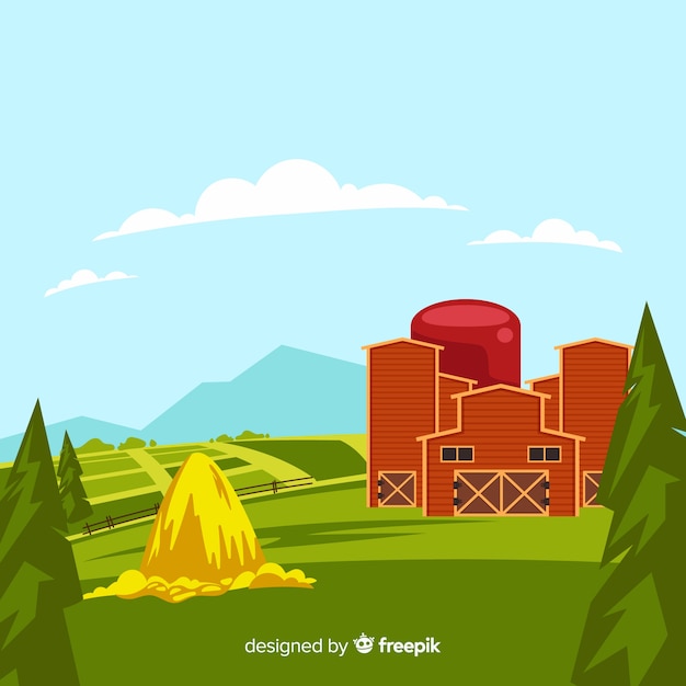 Free vector farm landscape