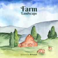 Free vector farm landscape