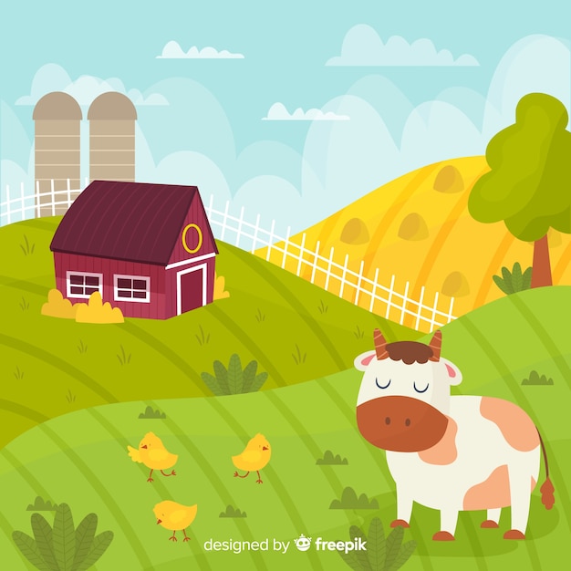 Free vector farm landscape