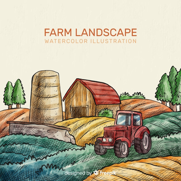 Free vector farm landscape