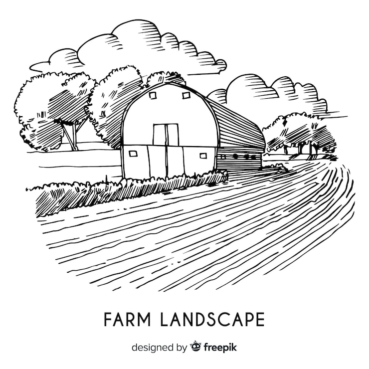 Free Vector farm landscape