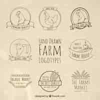 Бесплатное векторное изображение Шаблоны фермы логотипы
