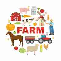 Free vector farm round design