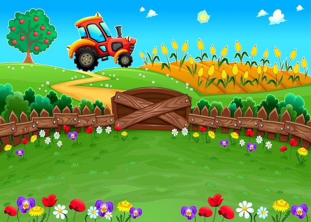 A farm with flowers