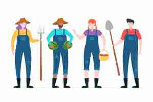 Free vector farmer collection concept