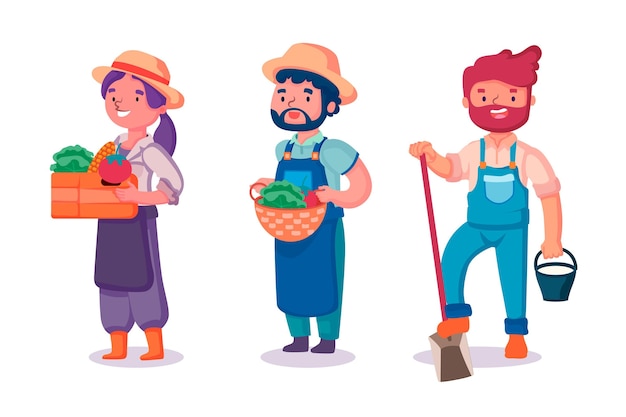 Free vector farmer collection concept