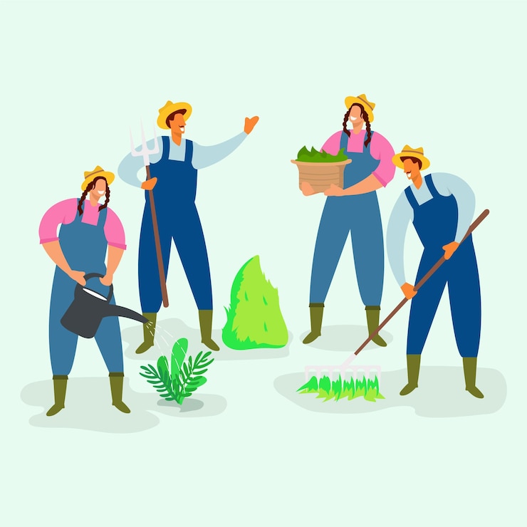 Free Vector farmer collection concept