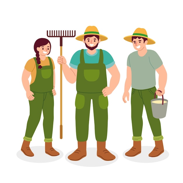 Free vector farmer collection