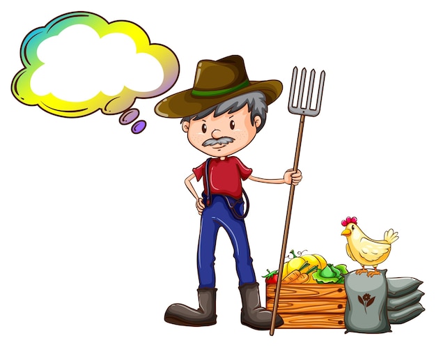 3D illustration. Tired Farmer 3D cartoon character. Farmer is