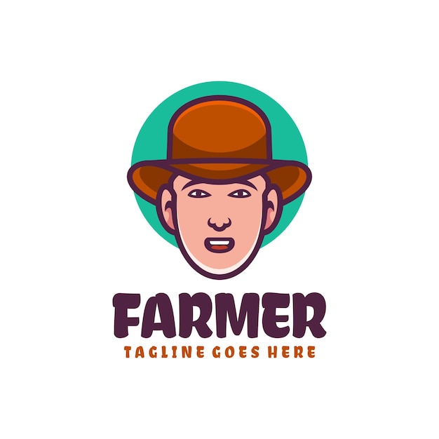 Farmer illustration mascot logo design