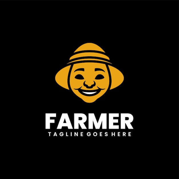 Free vector farmer silhouette logo design