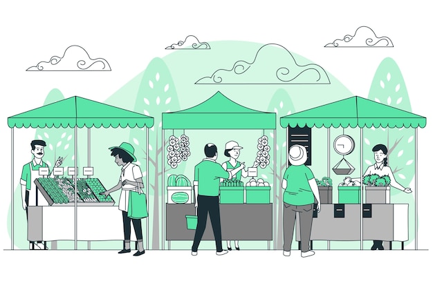 Free vector farmers market concept illustration