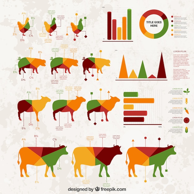 Free vector farming infographic