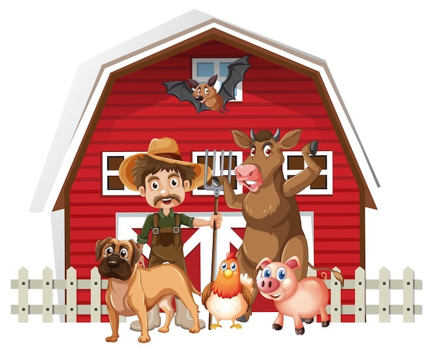 Free vector farming theme with many animals