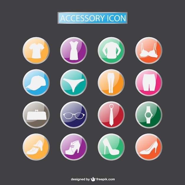 Free vector fashion accesories icons collection