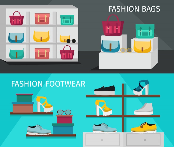 Free Vector fashion accessories banner set