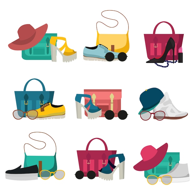 Free vector fashion accessories elements set