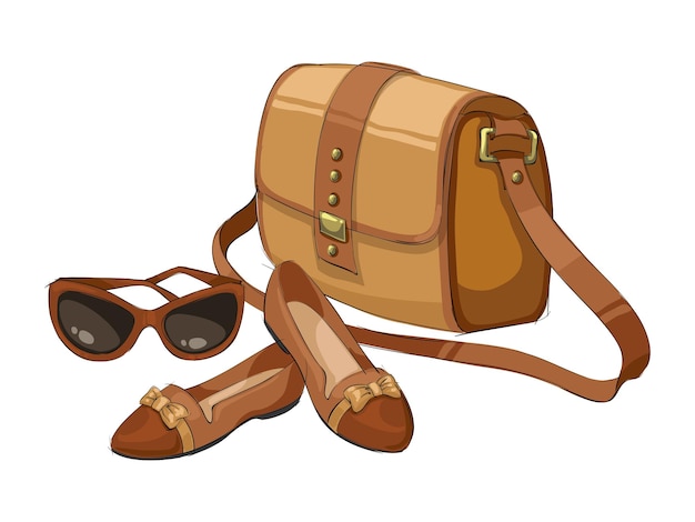 Fashion accessory composition with isolated image of luxury female goods on blank background vector illustration