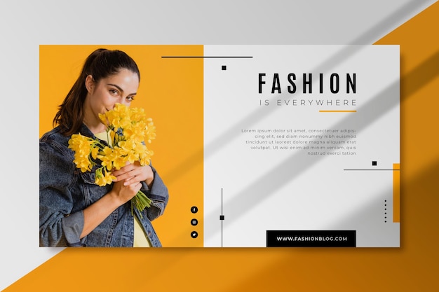 Free vector fashion banner blog template